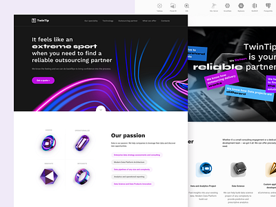 TwinTip - Website redesign 3d big data business landing page redesign software technology web design website