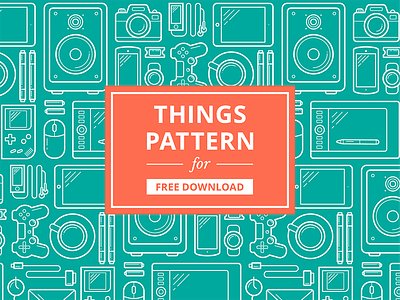 Things Pattern - download for free free freebie gadget gameboy gamepad illustration pattern phone tablet tech texture things