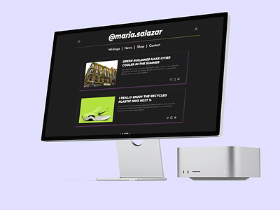 Personal Blog Mac Studio Screen