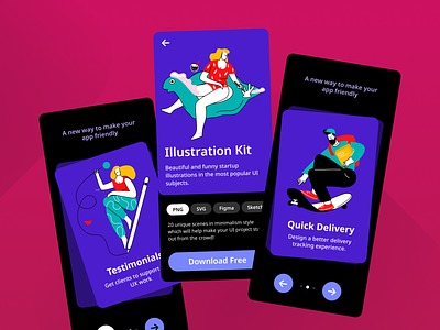 Flaarp! Illustration Kit app illustration character figma flat illustration free freebies illustration onboarding sketch vector illustration web illustration
