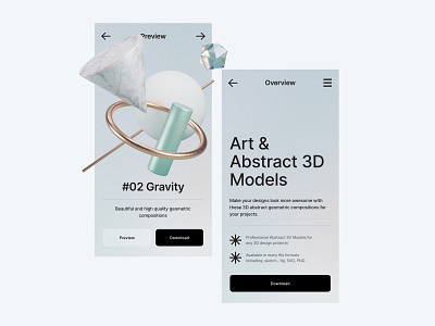 Bzzzt. ⚡️ Free collection of 3D abstractions 3d art abstraction apps branding clean colors figma freebie geometric illustration png psd render sketch ui web