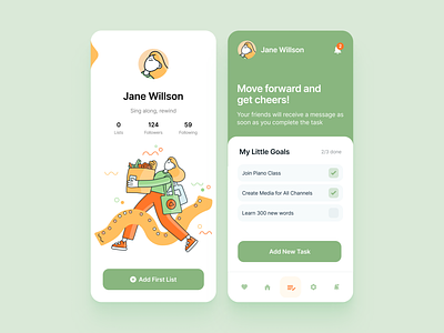 To Do List App with Clusck! Illustration Kit account app branding checkbox design figma illustrations landing list mobile app profile sketch to do list ui vector