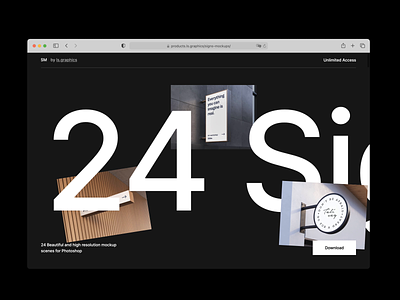 Signs Mockups Presentation animation brutalism features grid hero landing page minimalism mockups scroll