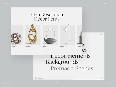 The Frames Presentation decor features frames gallery interior landing menu minimalism mobile mockups scene creator white space