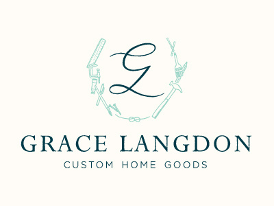 Logo high end illustration logo monogram wreath