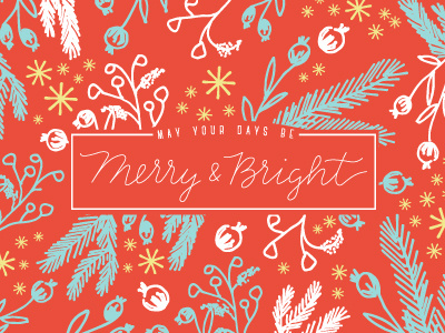 May Your Days be Merry and Bright bright card christmas merry pattern postcard stationary