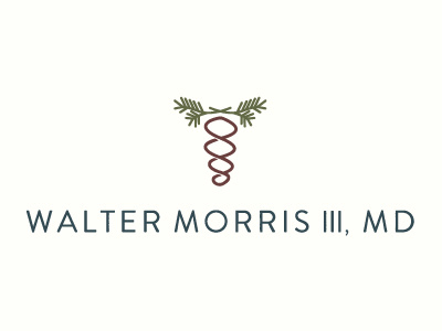 Walter Morris III caduceus doctor logo mark medical physician pine pine cone