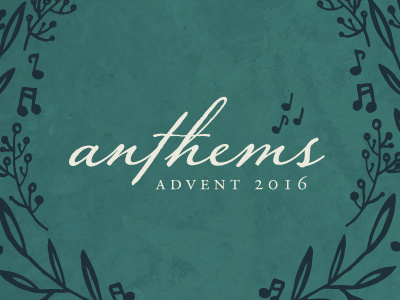 Anthems advent christmas church green illustration music