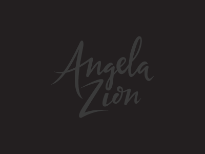 Angela Zion Photography black hand type logo photography script