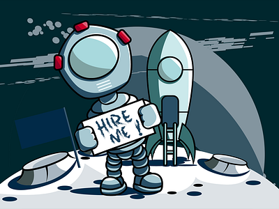 Hire me! astronaut character design illustration job space