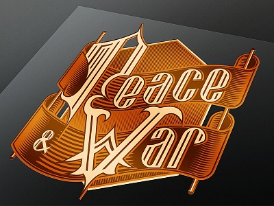 Peace and war calligraphy illustration lettering typography