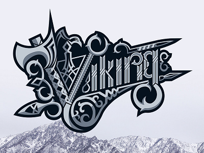 Viking calligraphy graphic design illustration lettering typography