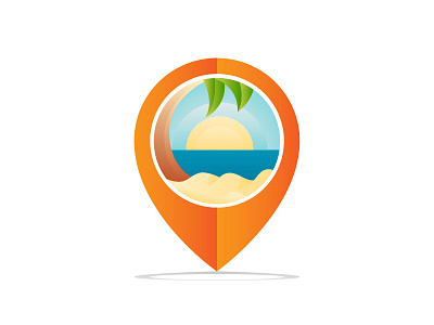 Location summer icon branding graphic design illustration logo design web design