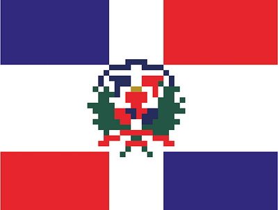 Pixel Dominican Republic - Flag 8bit design dominican republic dominicanpride graphicdesign pixel pixelillustration