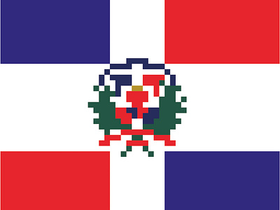 Pixel Dominican Republic - Flag