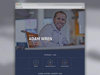 Adam Wren big background images blurred backgrounds branding eden creative flat design one page website portfolio ui design ux design website