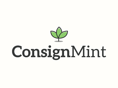 Consignmint Identity branding eden creative flat identity leaf logo mint outline typography