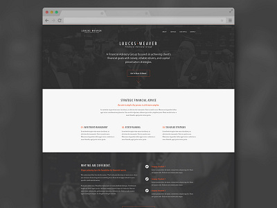 Loucks & Weaver Home Page big background images blurred images clean design eden creative financial flat minimal orange ui web website