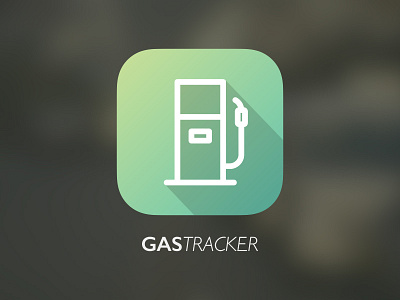 GasTracker App Icon v2 app blurred background eden creative fuel gradient green icon ios long shadow yellow