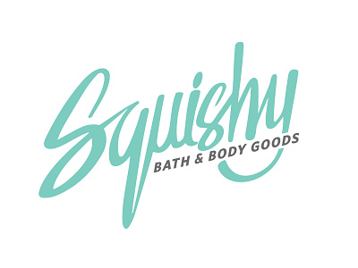 Squishy Logo bath body custom font hand drawn logo shampoo typography