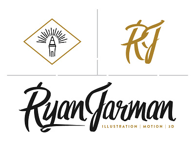 Ryan Jarman Branding brand custom drawn font hand logo name
