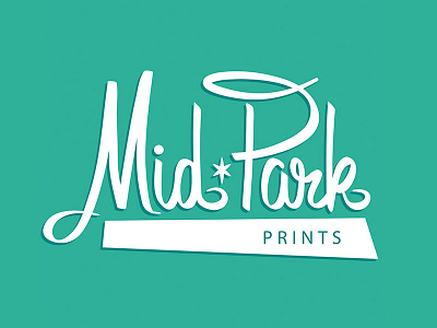 MidPark Prints hand drawn hand lettering kitche logo mid century midcentury retro typography vintage