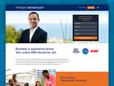 Pepperdine's Online MBA bootstrap conversion education landing page lead form mba pepperdine seo university