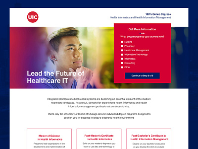 University of Illinois at Chicago Landing Page bootstrap conversion landing page lead form mobile first optimization seo ui ux wordpress