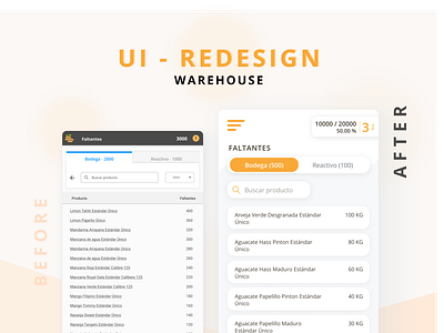 UI Redesign: warehouse app