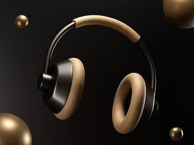 Headphones 3D 3d blender cycle design digital headphones materials product