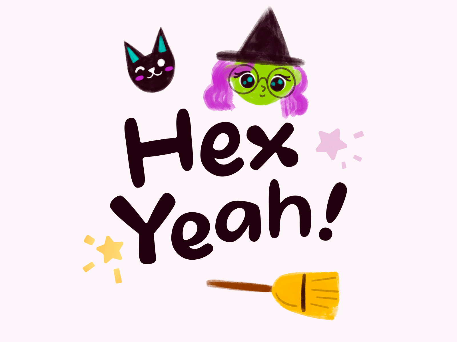 Hex Yeah! animation cute game halloween illustration kawaii lettering mobile game motion witch