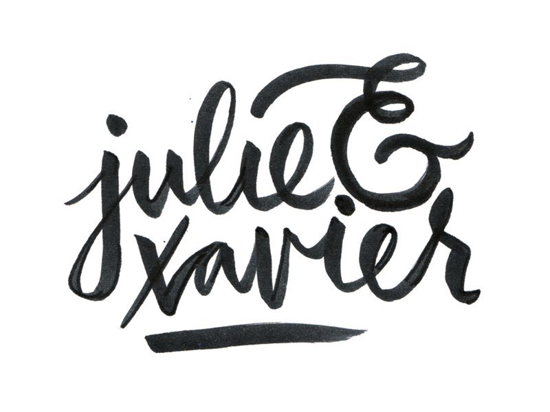 Julie & Xavier Stamp brush charleston hand lettering stamp typography wedding
