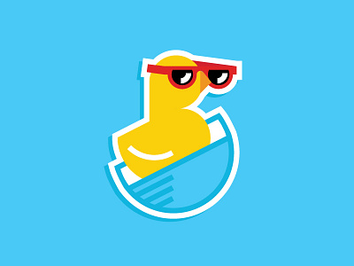 Summer Duckie icon rubber duck sticker mule summer summer playoff sunglasses swimming