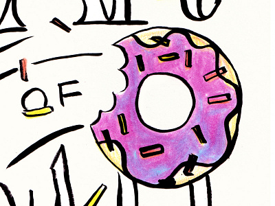 Sugar with a side of Sugar chocolate colored pencils donut hand drawn lettering lollipop sugar sweets