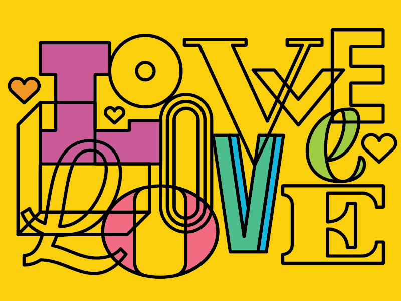 Color of Love Postcard! coloring coloring book free lettering love typography valentine