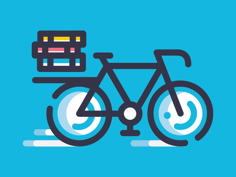 Blue Bicycle Books bicycle books bookstore charleston icon icon design illustration map travel