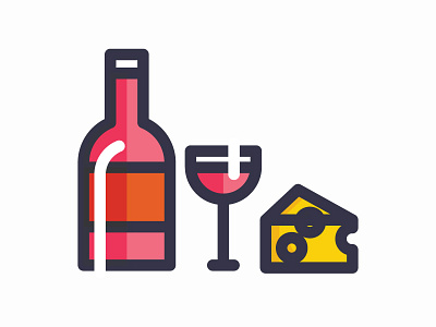 Wine & Cheese cheese drinking happy hour icon icon design map red wine travel wine wine glass