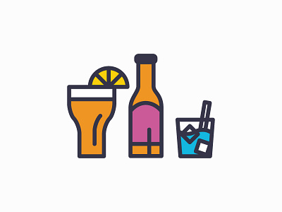 Happy Hour beer beverage bottle cocktail cold beverage drinking glass happy hour ice cube icon icon design mixed drink