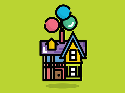 Up House Warmup balloons house icon icon design illustration pixar up up movie