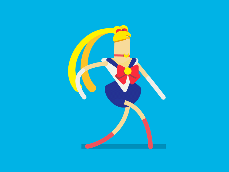 Sailor Moon! animation fan art gif illustration loop running sailor moon