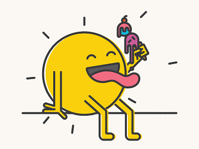 Too Hot to Handle, pt. I cute dripping fun ice cream icon icon design illustration quirky summer sun