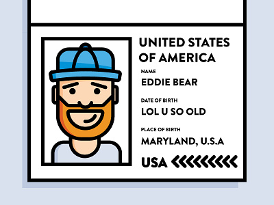Passport Present beard bearded man hat icon icon design illustration man passport portrait