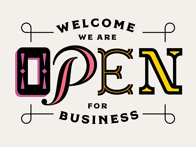 Open For Business custom lettering illustration lettering personal project regina black self promo typography
