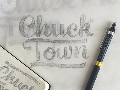 Chuck Town charleston chuck town illustration lettering postcard script lettering south carolina travel typography