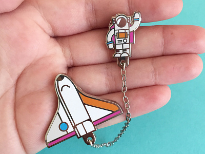Up Up and Away! astronaut icon icon design illustration pin pin game space space shuttle