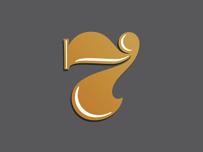 Luckier No. 7 7 lettering numerals pin pin game typography