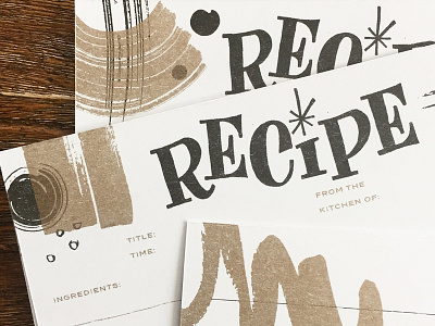 Recipe Cards, pt. II cooking illustration lettering recipe card retro riso risograph typography vintage