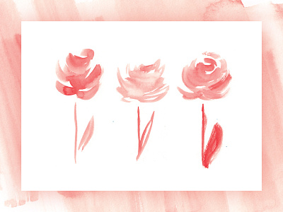 Painting the Roses Red brush strokes engagement flower hand painted illustration rose wedding