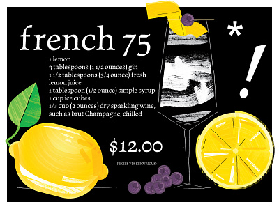 French 75 blueberries cocktail cookbook french 75 lemon recipe type type design