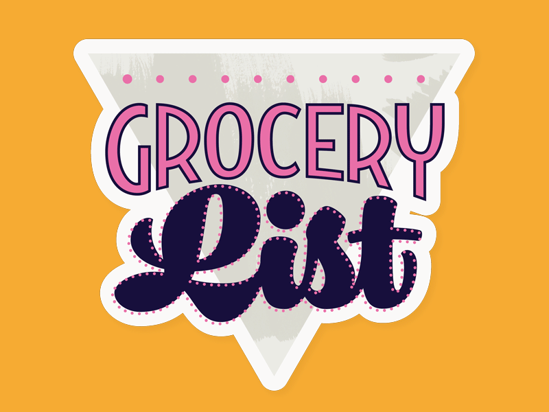 iMessage Grocery List Stickers, pt. I grocery grocery list imessage lettering script script lettering sticker stickers